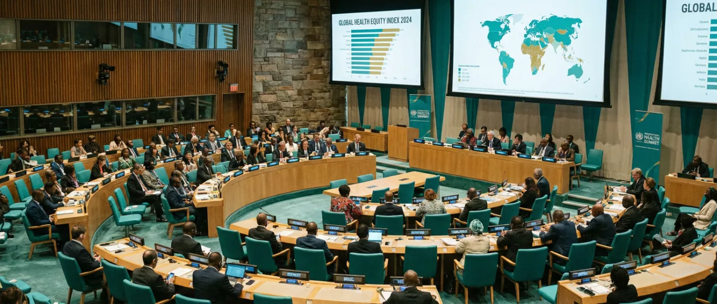 International reform summit — delegates discussing global health governance at the United Nations